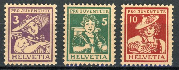 Switzerland 1916 Pro. Juventute SG.J3-J5 M/M