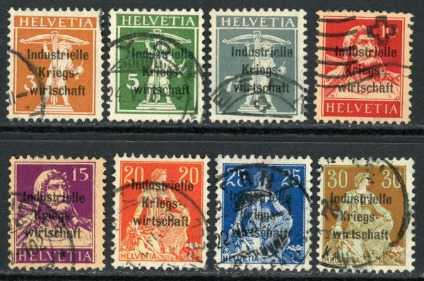 Switzerland 1918 SG.O308-O315 F/U