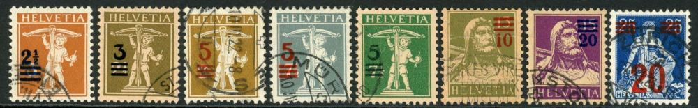 Switzerland 1921-30 SG.307-315 F/U