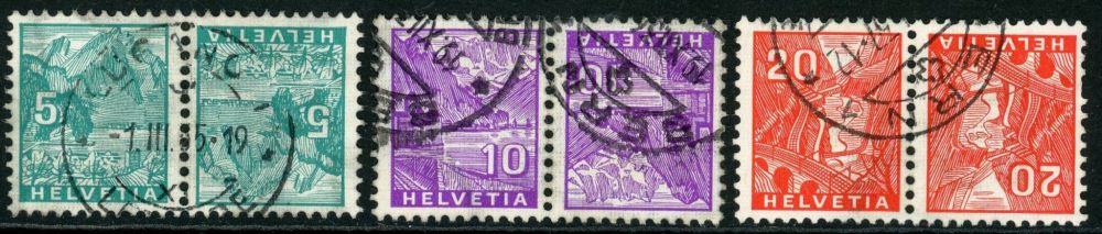 Switzerland 1934 SG.351a, 352a & 354a F/U