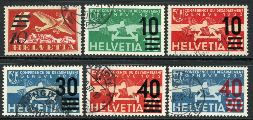 Switzerland 1935-37 SG.358-363 F/U