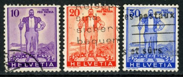 Switzerland 1936 SG.364-366 F/U