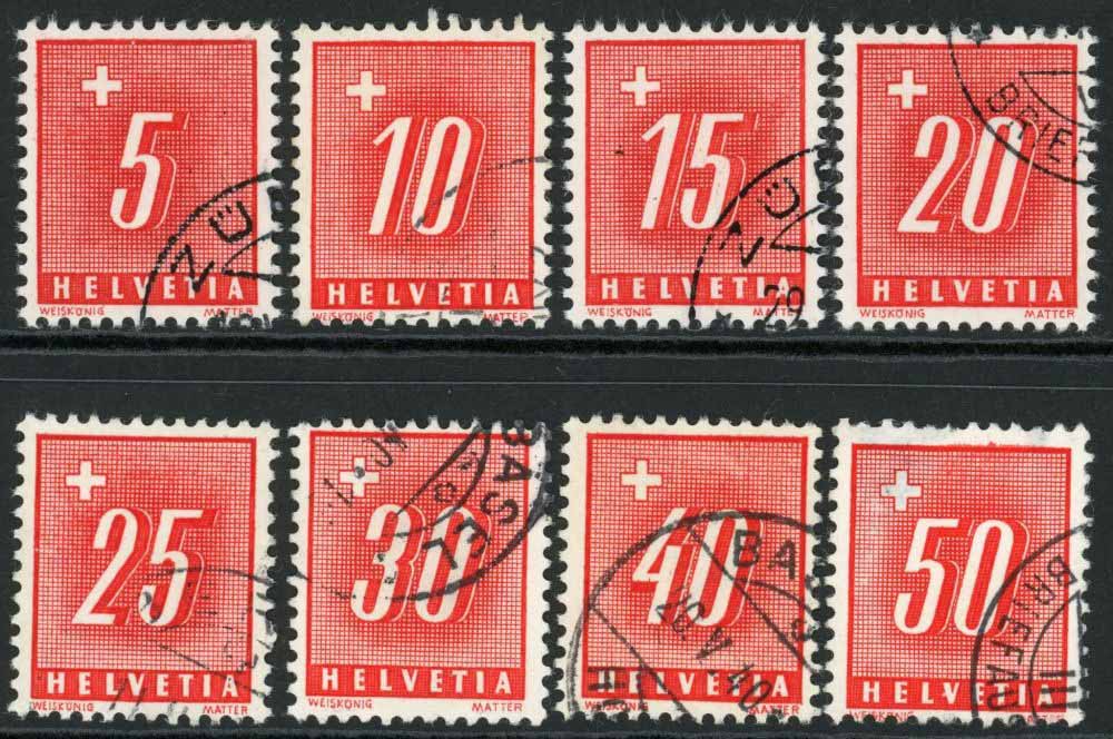 Switzerland 1938 SG.D384B-391B F/U