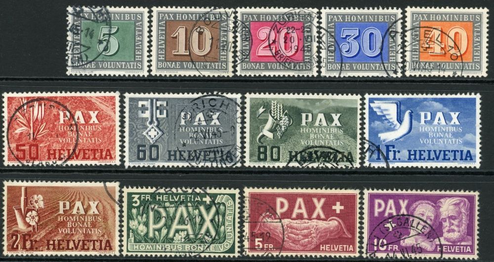 Switzerland 1945 SG.447-459 F/U (2)