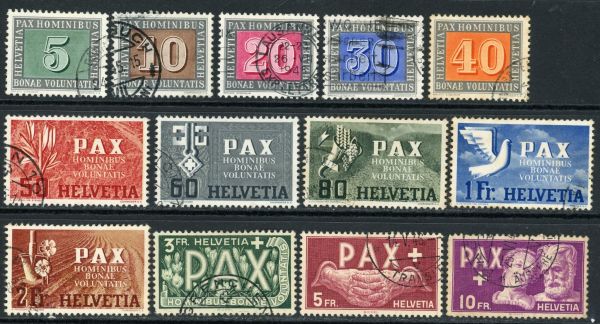 Switzerland 1945 SG.447-459 F/U