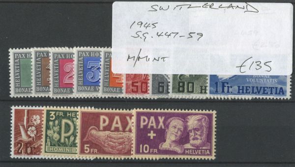 Switzerland 1945 SG.447-59 M/M