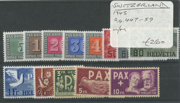 Switzerland 1945 SG.447-59 U/M