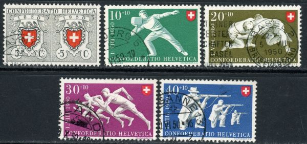 Switzerland 1950 SG.522-526 F/U (1)