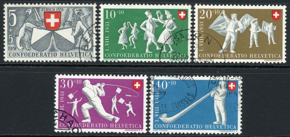 Switzerland 1951 SG.527-531 F/U (2)