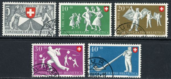 Switzerland 1951 SG.527-531 F/U (1)