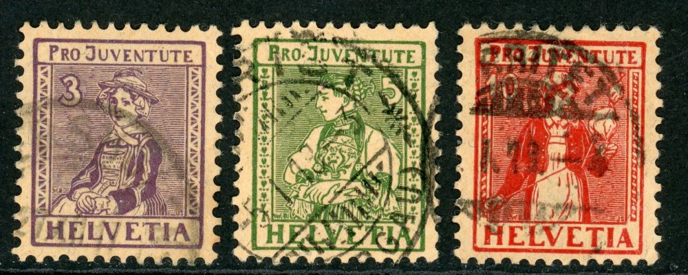 Switzerland / Pro Juventute 1917 SG.J6-J8 F/U (2)