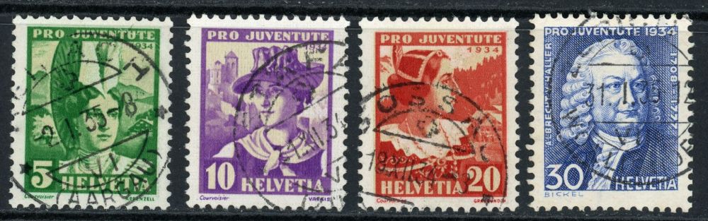 Switzerland / Pro Juventute 1934 SG.J68-J71 F/U (1)