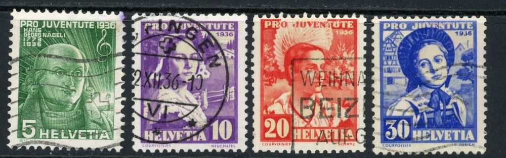 Switzerland / Pro Juventute 1936 SG.J76-J79 F/U (2)