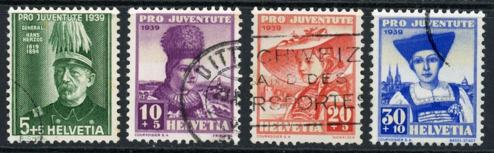 Switzerland / Pro Juventute 1939 SG.J88-J91 F/U (2)