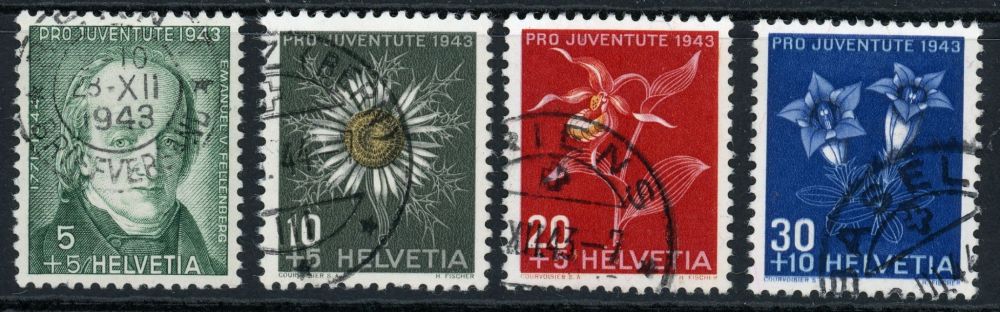 Switzerland / Pro Juventute 1943 SG.J104-J107 F/U