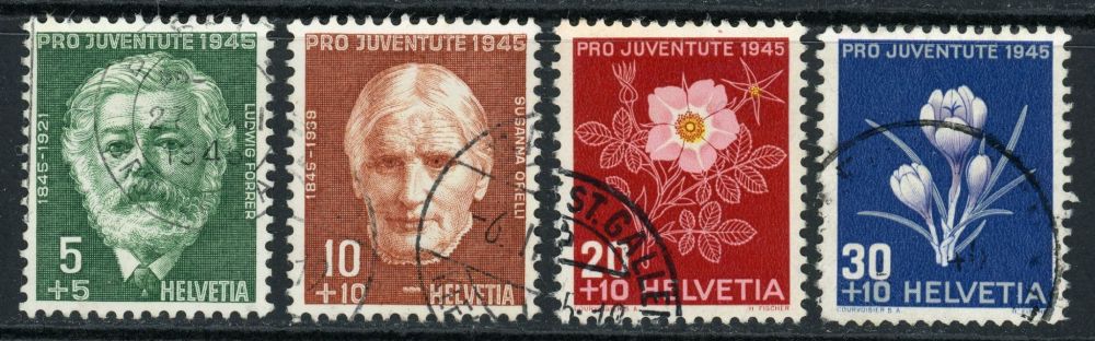 Switzerland / Pro Juventute 1945 SG.J112-J115 F/U (2)