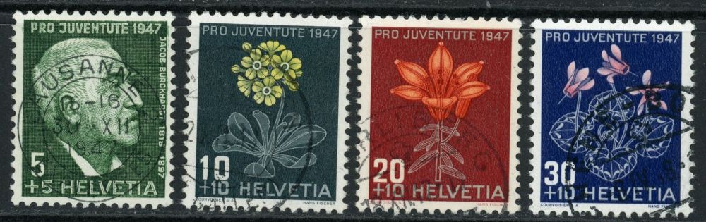 Switzerland / Pro Juventute 1947 SG.J120-J123 F/U (1)