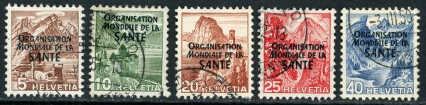 Switzerland / World Health Organisation 1948 SG.LH1-LH5 F/U