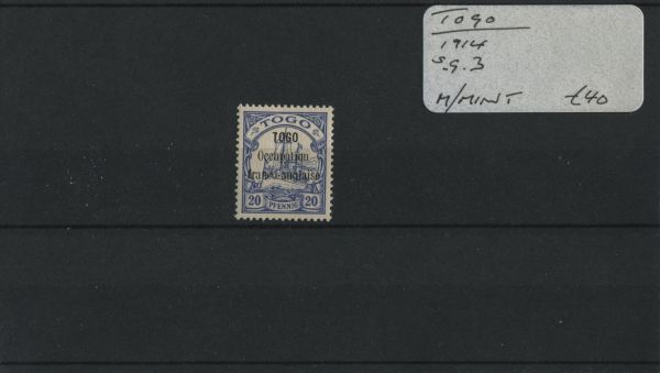 Togo 1914 SG.3 M/M