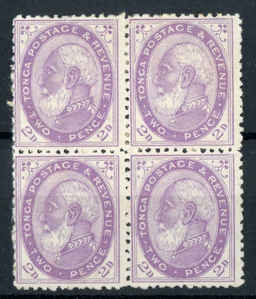 Tonga 1886-88 SG.2 M/M perf 12.5 block of 4