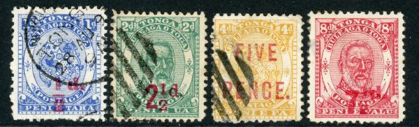 Tonga 1893 SG.15-18 Used