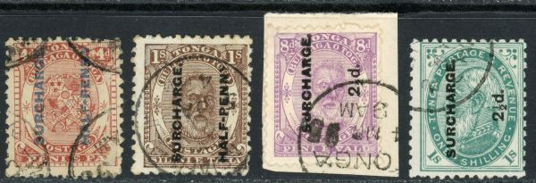 Tonga 1894 SG.21-24b F/U