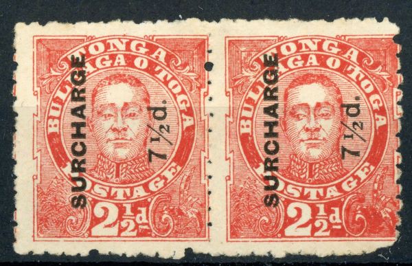 Tonga 1895 SG.31 M/M strip of 2