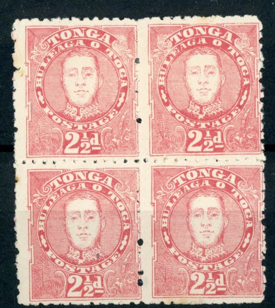 Tonga 1895 SG.33 M/M block of 4