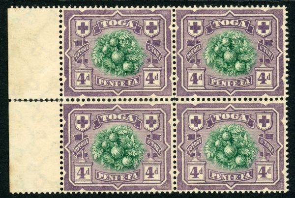 Tonga 1897 SG.44a U/M block of 4