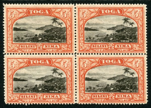 Tonga 1897 SG.53a U/M block of 4