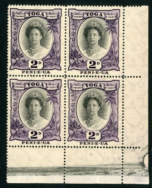 Tonga 1920-35 SG.57e U/M block of 4