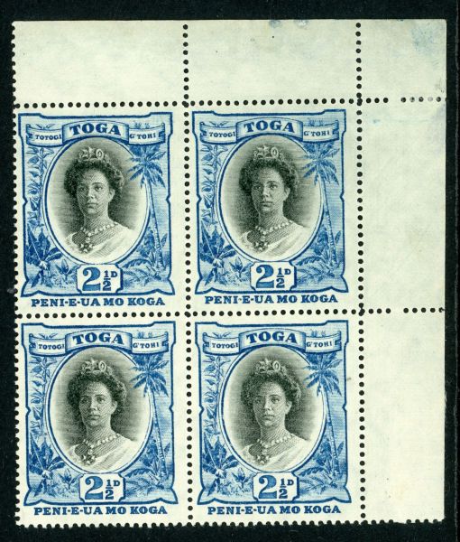 Tonga 1920-35 SG.58 U/M block of 4