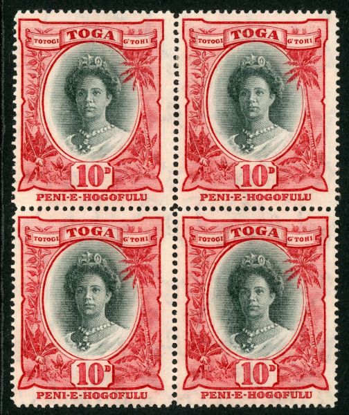 Tonga 1920-35 SG.62c U/M block of 4