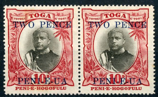 Tonga 1923-24 SG.66c M/M ''small 2nd O'' variety