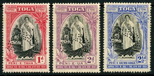 Tonga 1938 SG.71s-73s U/M with some gum toning