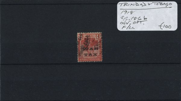 Trinidad & Tobago 1918 SG.186b INT. OPT. F/U