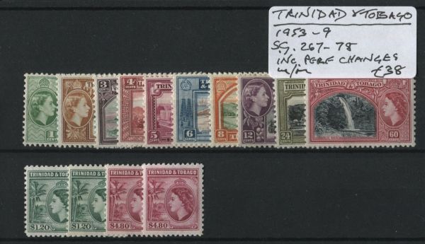 Trinidad & Tobago 1953-78 SG.267-78 with Perf. Changes U/M