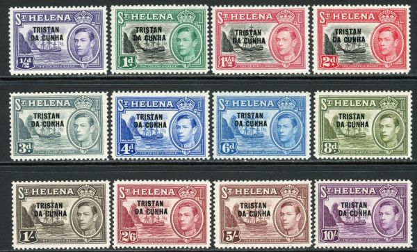 Tristan da Cunha 1952 SG.1-12 U/M