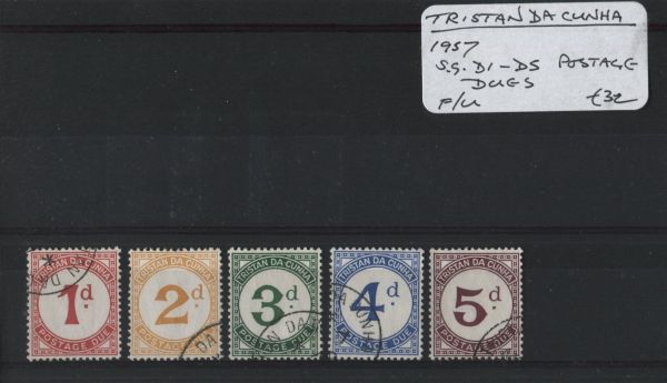 Tristan Da Cunha 1957 SG.D1-D5 Postage Dues F/U