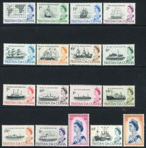 Tristan da Cunha 1965-67 SG.71-84b U/M (1)