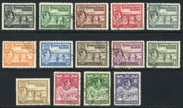 Turks and Caicos Islands 1938-45 SG.194-205 F/U