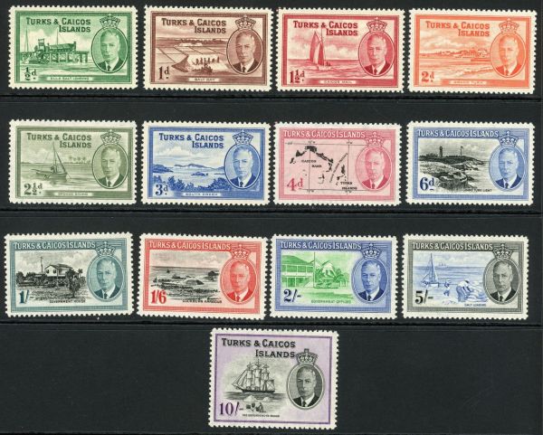 Turks and Caicos Islands 1950 SG.221-233 M/M