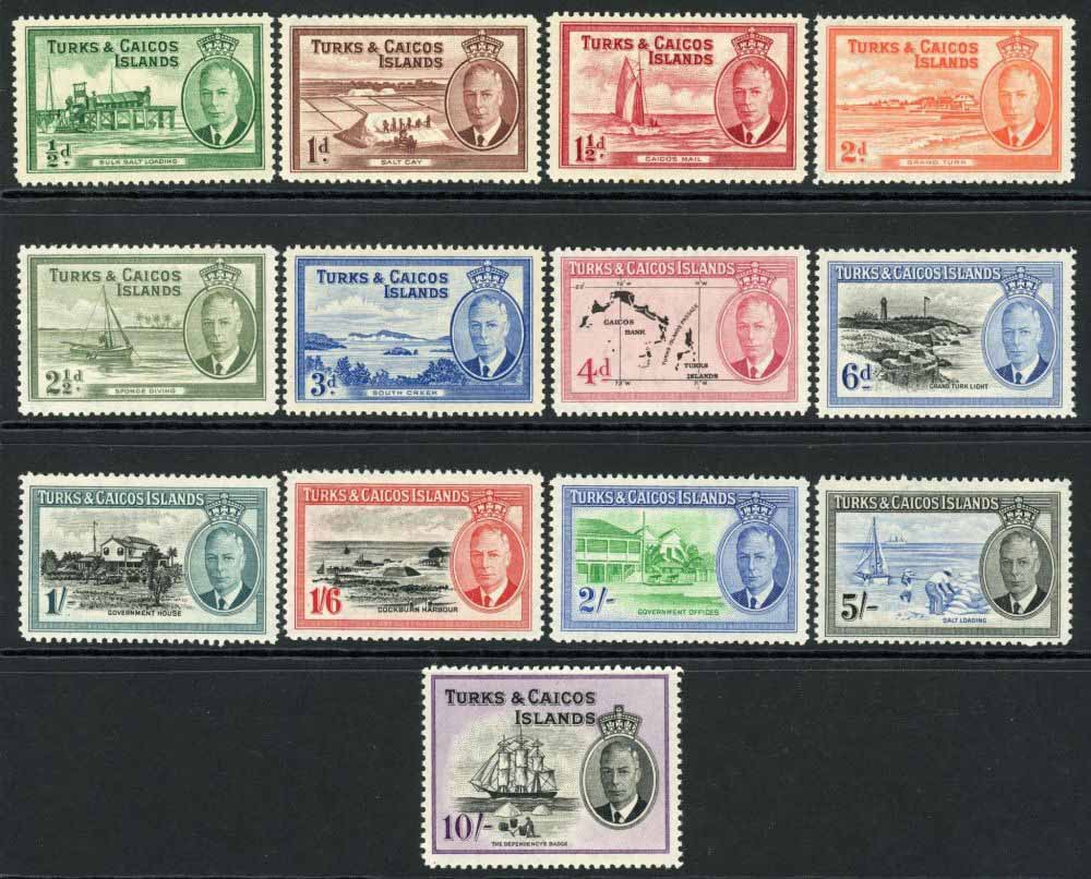 Turks & Caicos Islands 1950 SG.221-233 U/M