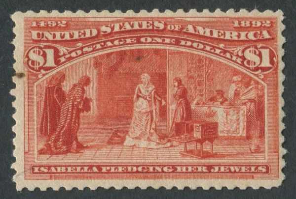 USA 1893 SG.246 $1 Unmounted Mint - Tiny Stain L/H side