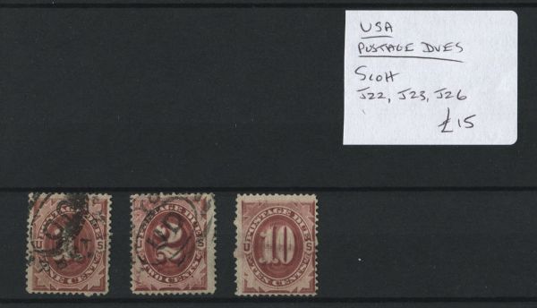 USA Postage Dues Scott J22, J23, J26