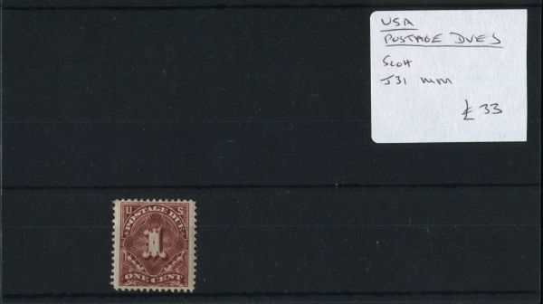 USA Postage Dues Scott J31 M/M