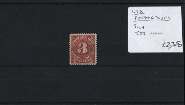 USA Postage Dues Scott J33 U/M