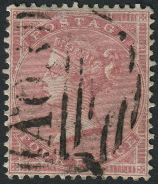 Used Abroad BR Guiana Z2 1857 4d rose fine used with 'AO3' Georgetown British Guiana