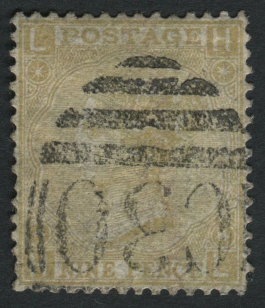 Used Abroad Chile Z80 1867 9d straw, HL, cancelled 'C30' of Valparaiso, Chile.