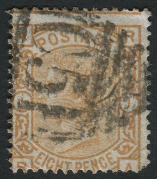 Used Abroad DWI Z22 1876 8d orange, RA, cancelled 'C51' of Thomas DWI